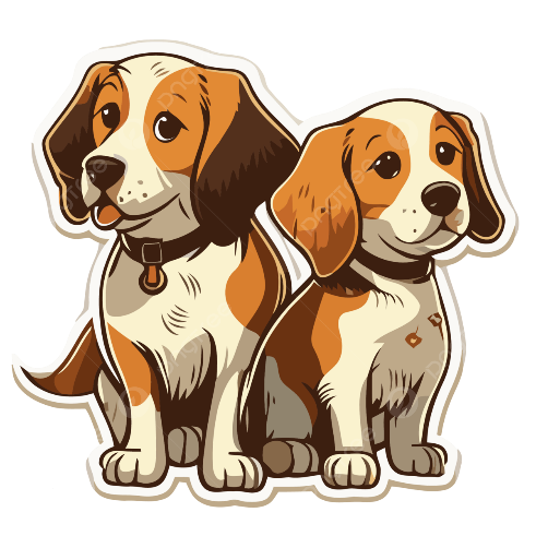 Diseño De Pegatinas Con Dos Perros De Dibujos Animados Aislados PNG  Imágenes Transparentes - Pngtree